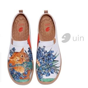 UIN new Love Irises’ Smell Artsy Fat Cat Toledo Travel Loafer Slip-On Sneakers